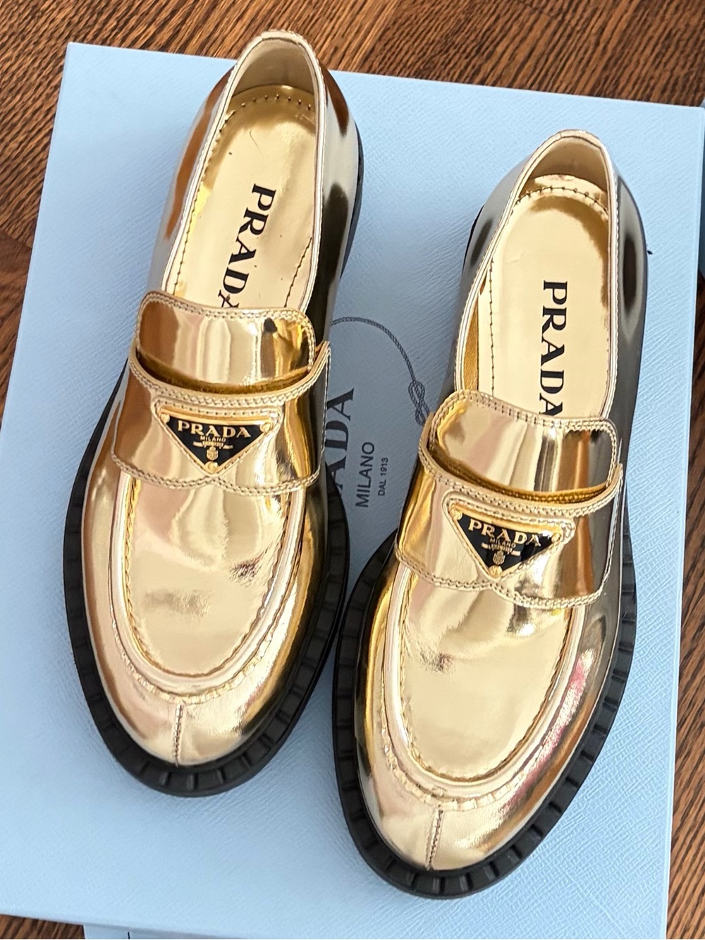 Prada - 36.5 Chocolate Loafer - Platino